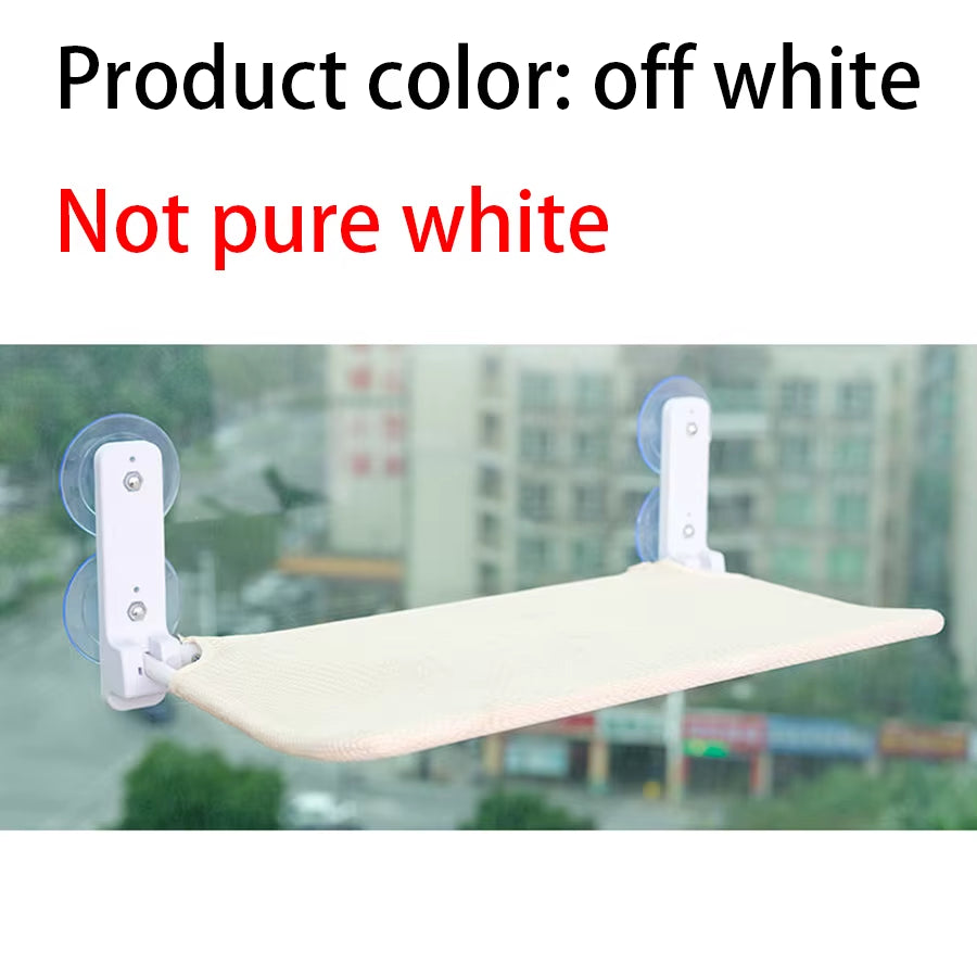 Assembly Free Folding Cat Hammock Plush Mesh Cat Window Wall Jumping Platform Double Suction Cup Cat Hammock