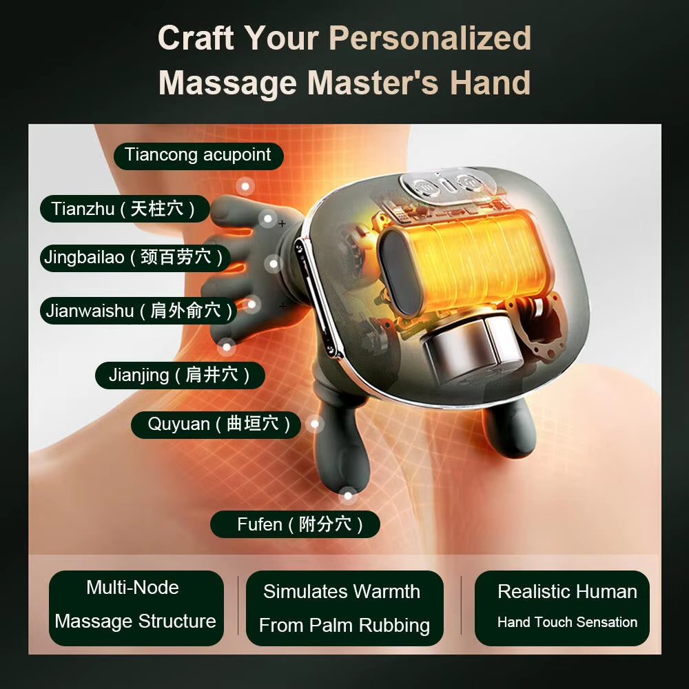 Bionic Neck Shoulder Massager Heated Back Massagers Electric Kneading Muscles Massage Pillow Neck Waist Leg Body 3-Level Modes