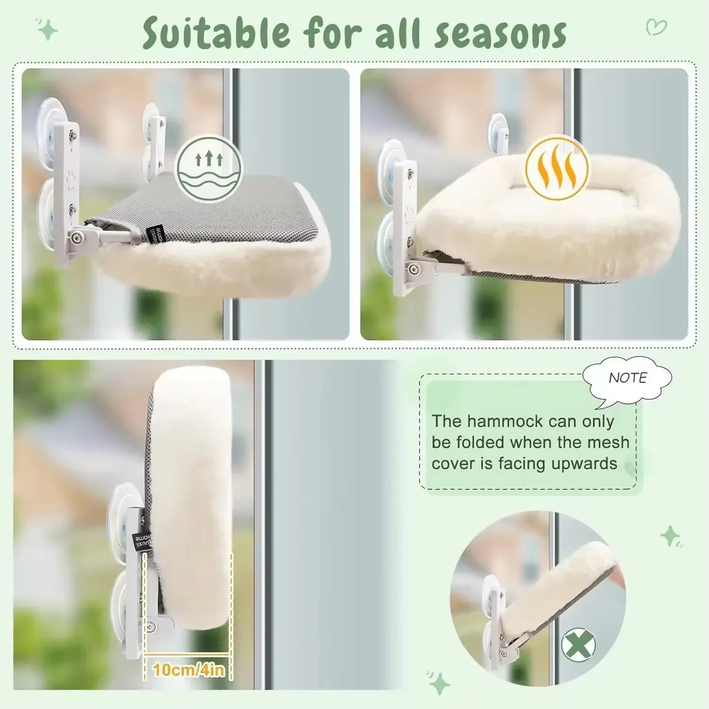 Pet Products Cat Hammock Window Habitat Cat Sunbathing Glass Hanging Suction Cup Balcony Pet Nests