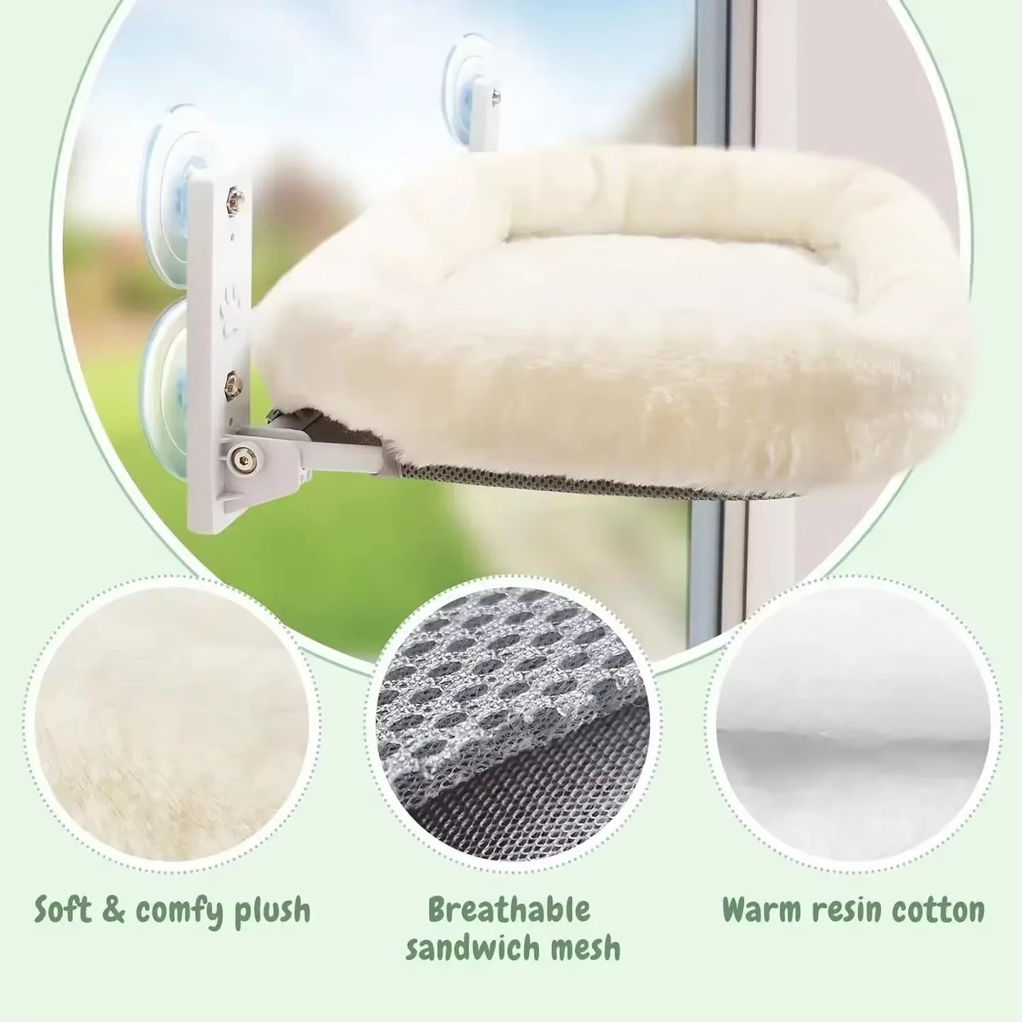 Pet Products Cat Hammock Window Habitat Cat Sunbathing Glass Hanging Suction Cup Balcony Pet Nests