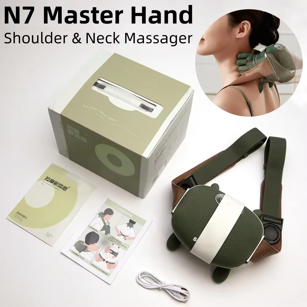 Bionic Neck Shoulder Massager Heated Back Massagers Electric Kneading Muscles Massage Pillow Neck Waist Leg Body 3-Level Modes