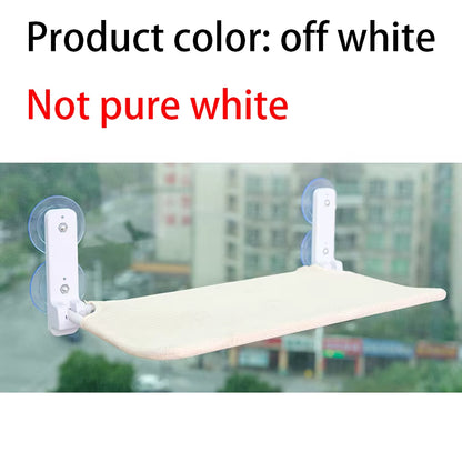 Assembly Free Folding Cat Hammock Plush Mesh Cat Window Wall Jumping Platform Double Suction Cup Cat Hammock